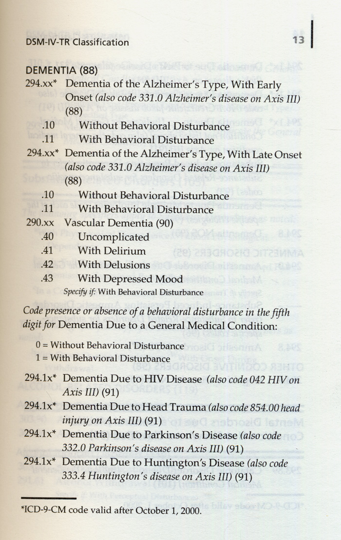 Diagnostic Criteria from DSM-IV-TR[ Handbook ]