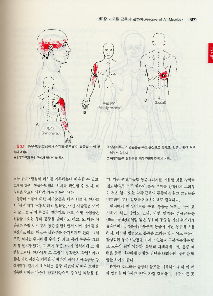 통증유발점의 기전과 치료 - 1권 : 상체 (트라벨.사이몬스)