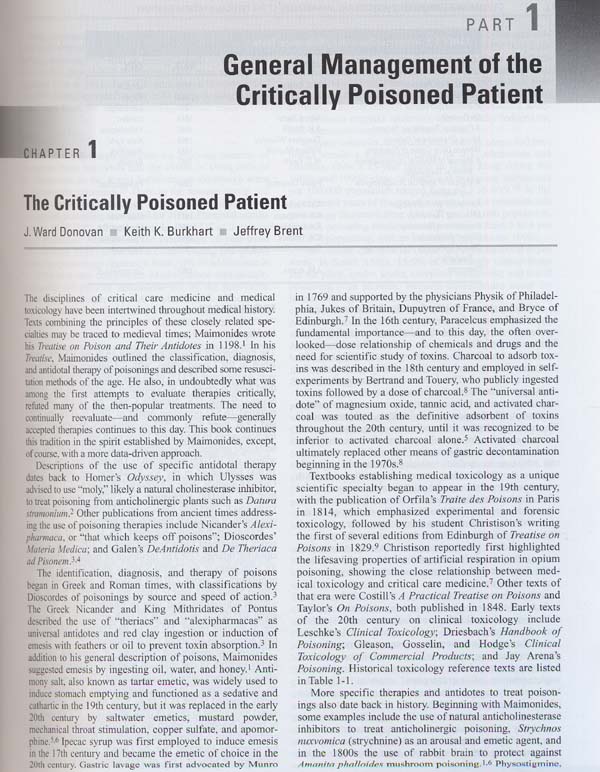 Critical Care Toxicology:Diagnosis and Management of the Critically Poisoned Patient