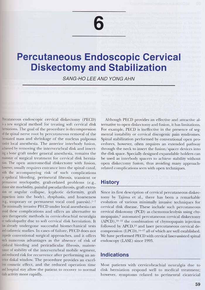 Endoscopic Spine Surgery and Instrumentation