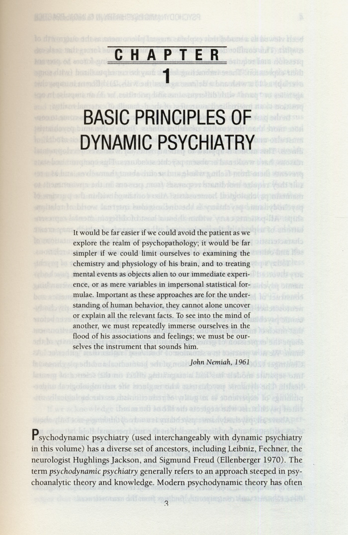 Psychodynamic Psychiatry in Clinical Practice 4th