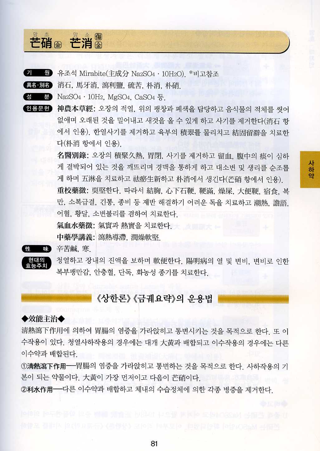 상한금궤 약물사전